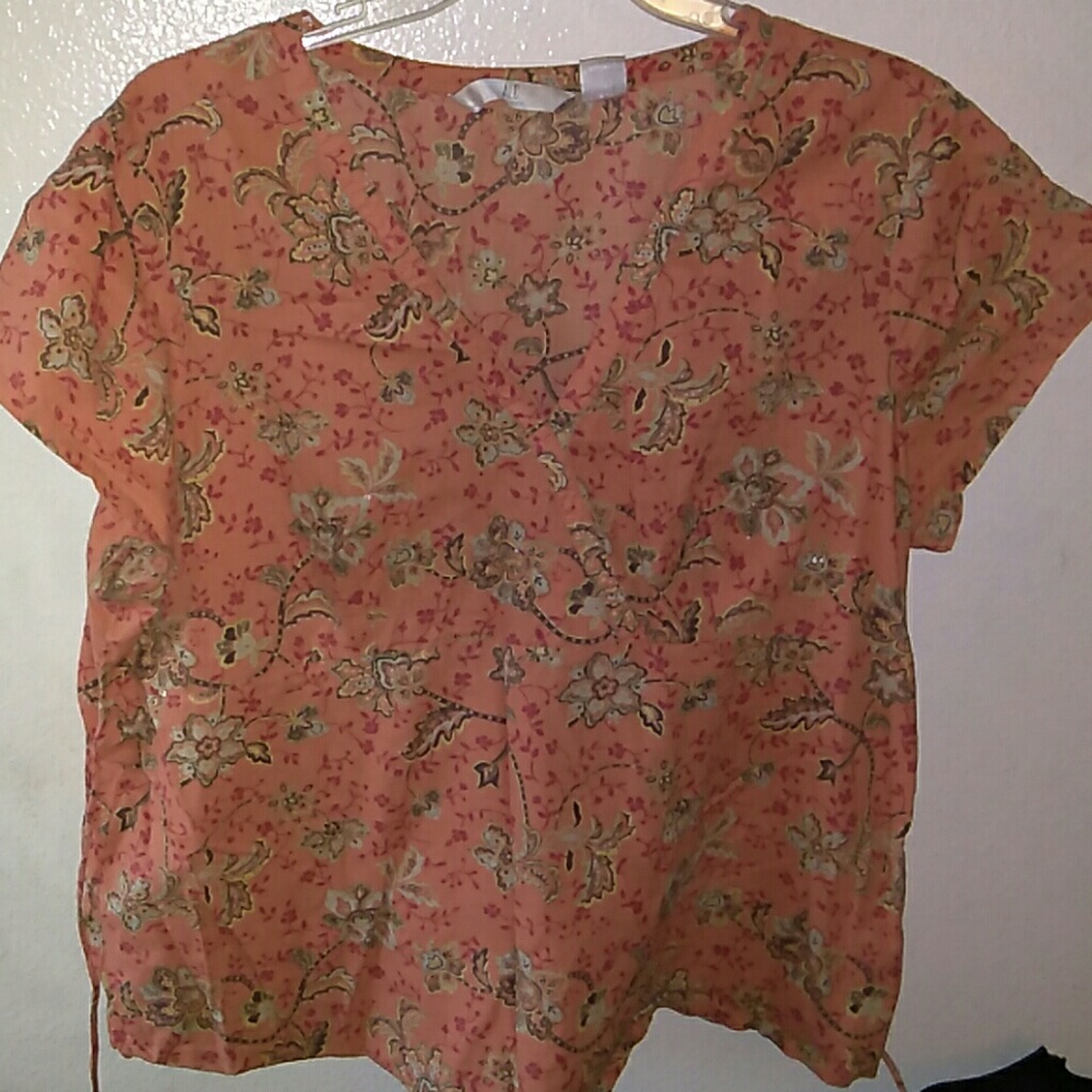Orange scrub top